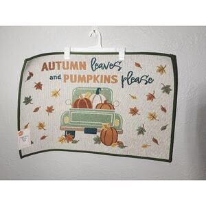 Perfect Harvest Tapestry Door Mat ~ Autumn Pumpkins 20 " x 30" New